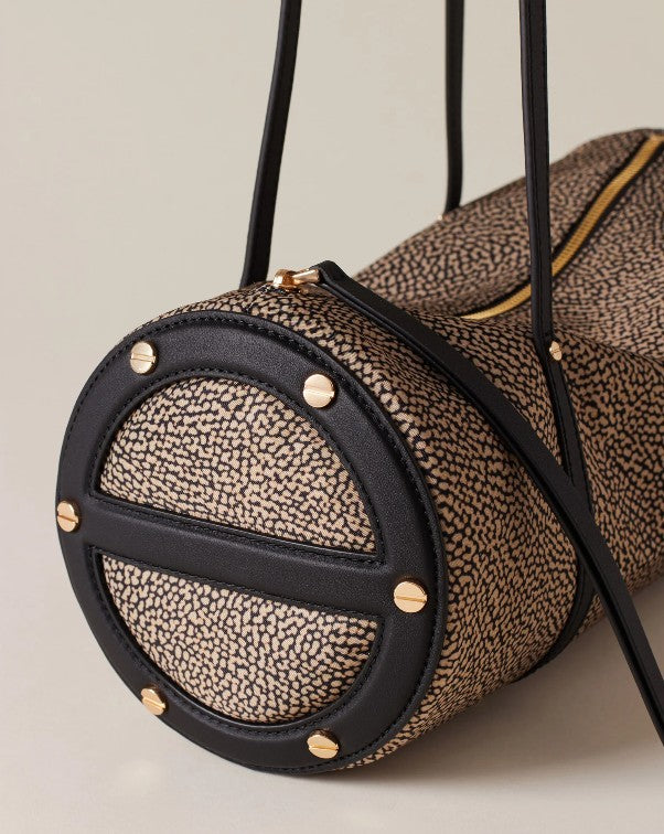 BORBONESE BAULETTO BAG MEDIUM COLORE OP NATURALE NERO