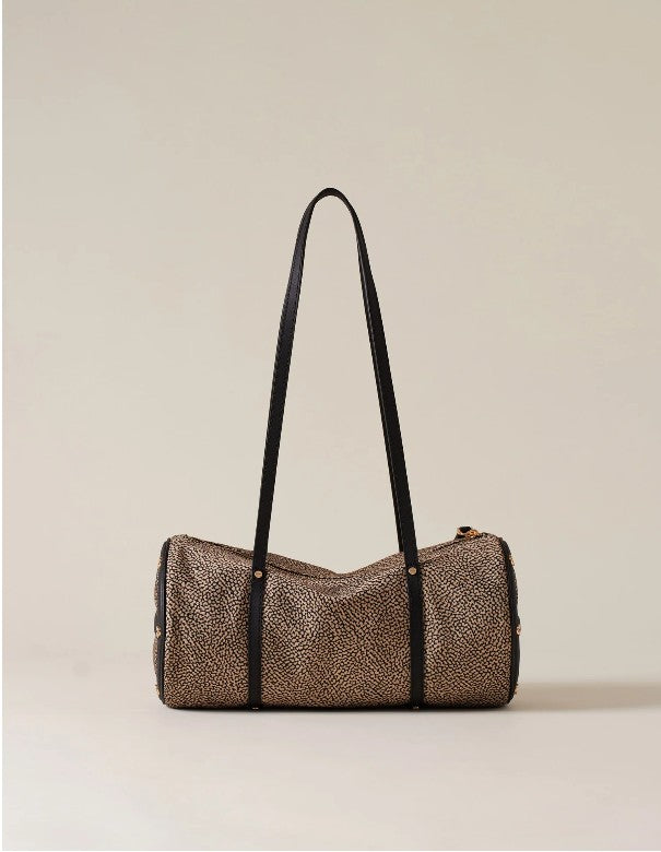 BORBONESE BAULETTO BAG MEDIUM COLORE OP NATURALE NERO