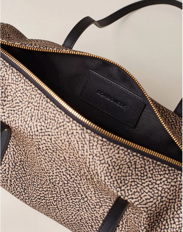 BORBONESE BAULETTO BAG MEDIUM COLORE OP NATURALE NERO
