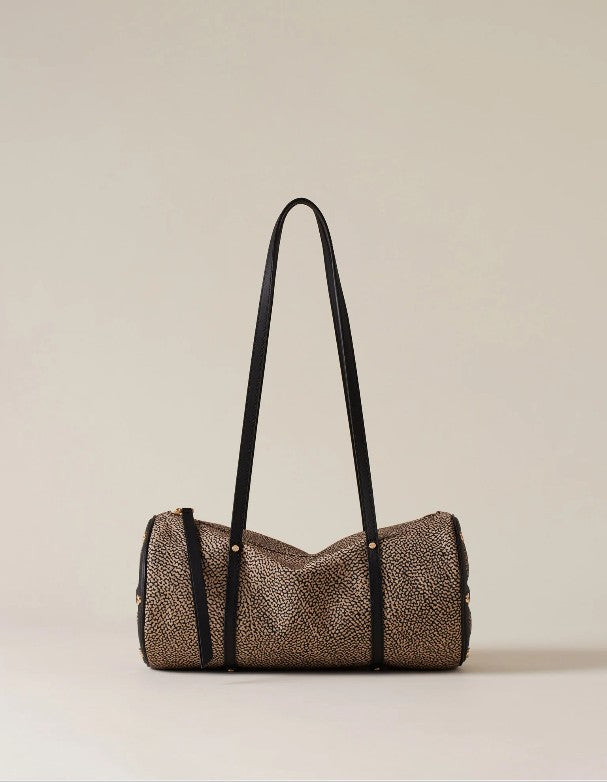 BORBONESE BAULETTO BAG MEDIUM COLORE OP NATURALE NERO