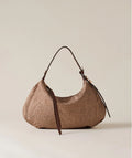 BORBONESE HOBO BAG COLORE BEIGE MARRONE