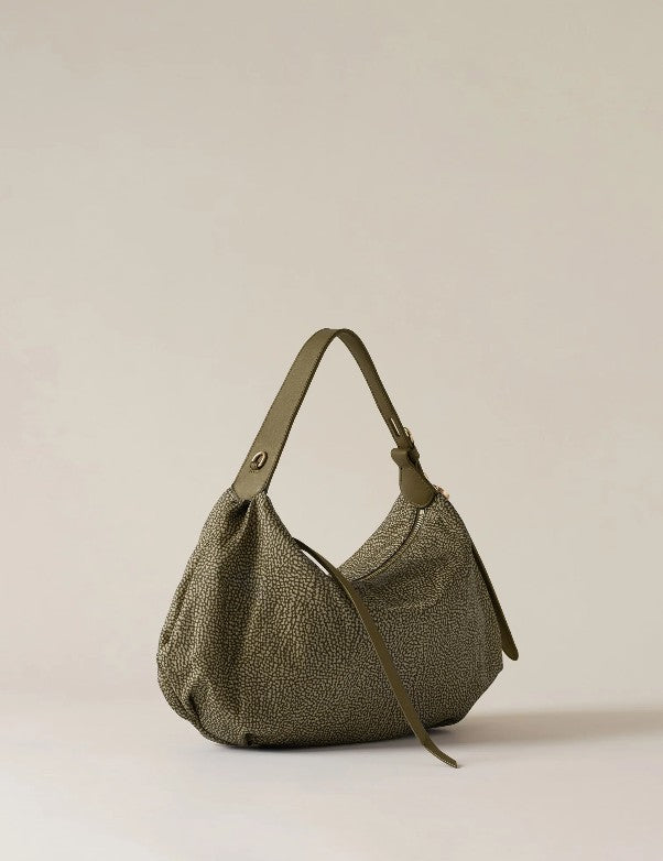 BORBONESE HOBO BAG COLORE OLIVA