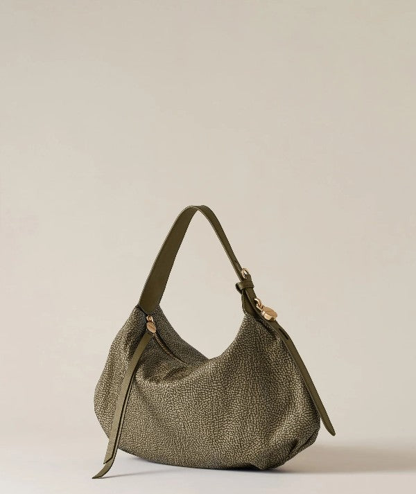 BORBONESE HOBO BAG COLORE OLIVA