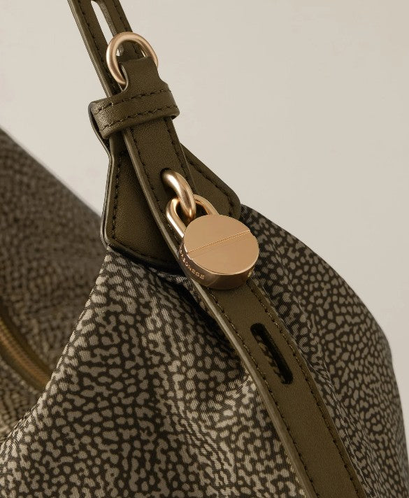 BORBONESE HOBO BAG COLORE OLIVA