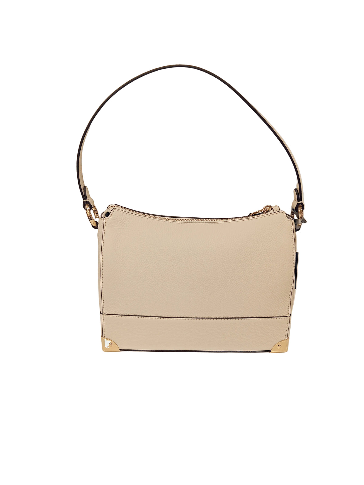 BORSA IN PELLE NANNINI COLORE BIANCO CON MANICO E TRACOLLA