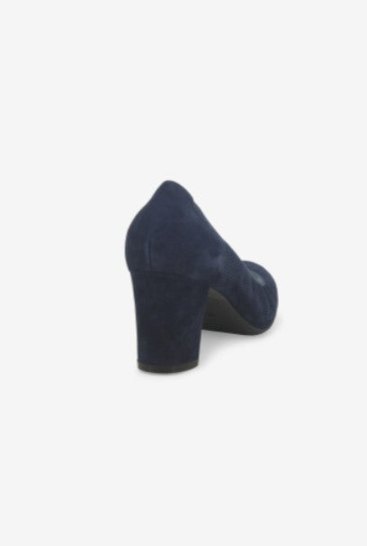 Melluso décolleté in camoscio microforato blu notte