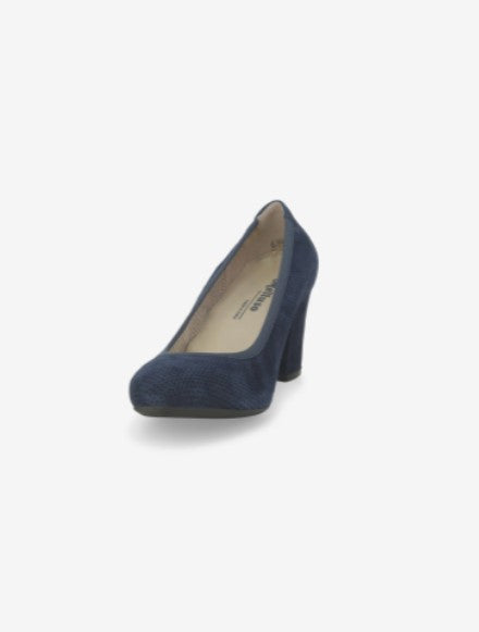 Melluso décolleté in camoscio microforato blu notte