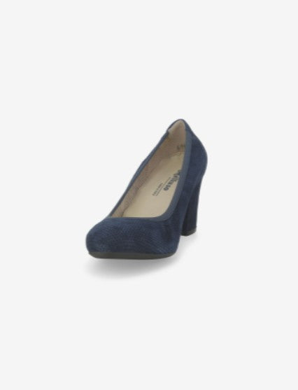 Melluso décolleté in camoscio microforato blu notte