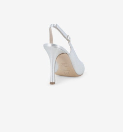 Melluso Slingback a punta in pelle argento metallizzato