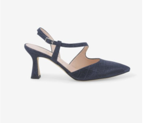 Melluso Décolleté donna slingback in tessuto galassia notte