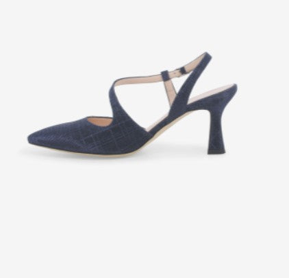 Melluso Décolleté donna slingback in tessuto galassia notte
