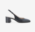 Melluso Slingback comfort in pelle nera con tacco a blocco
