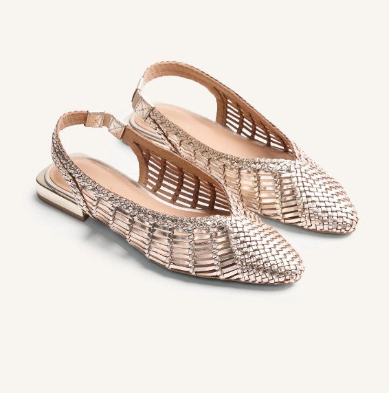 Gioseppo BALLERINE APERTE PELLE INTRECCIATA PLATINO