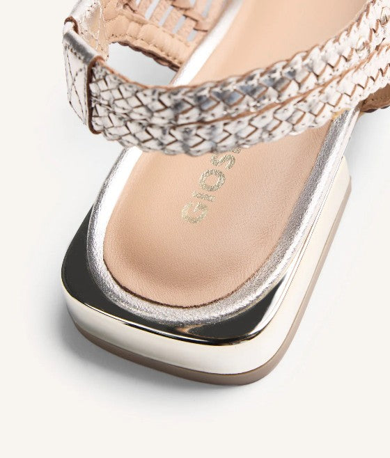 Gioseppo BALLERINE APERTE PELLE INTRECCIATA PLATINO