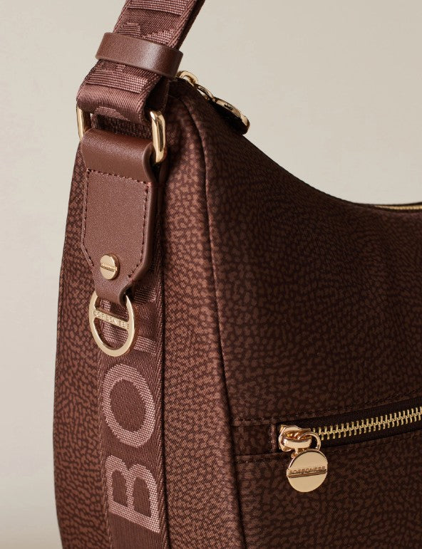BORBONESE ECOLINE LUNA BAG MEDIUM COLORE NOISETTE