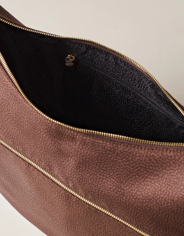 BORBONESE ECOLINE LUNA BAG MEDIUM COLORE NOISETTE