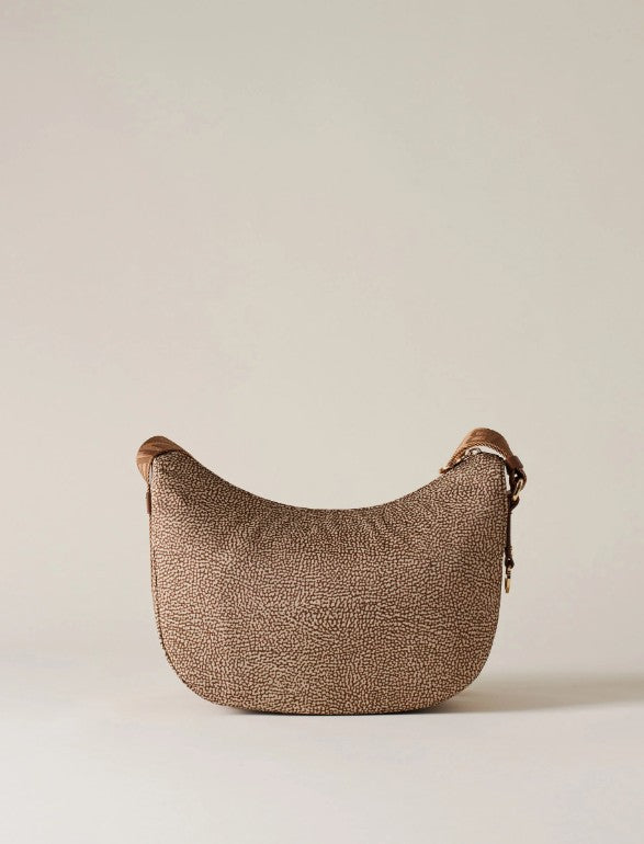 BORBONESE LUNA BAG SMALL COLORE BEIGE MARRONE
