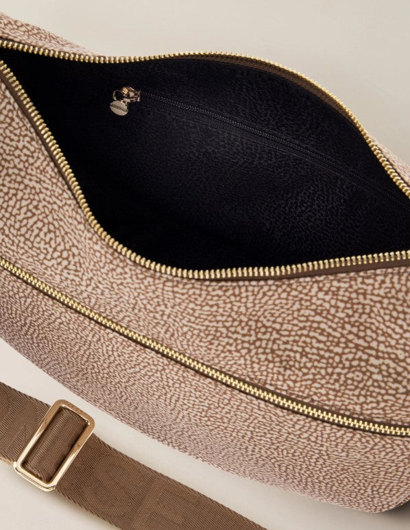 BORBONESE LUNA BAG SMALL COLORE BEIGE MARRONE