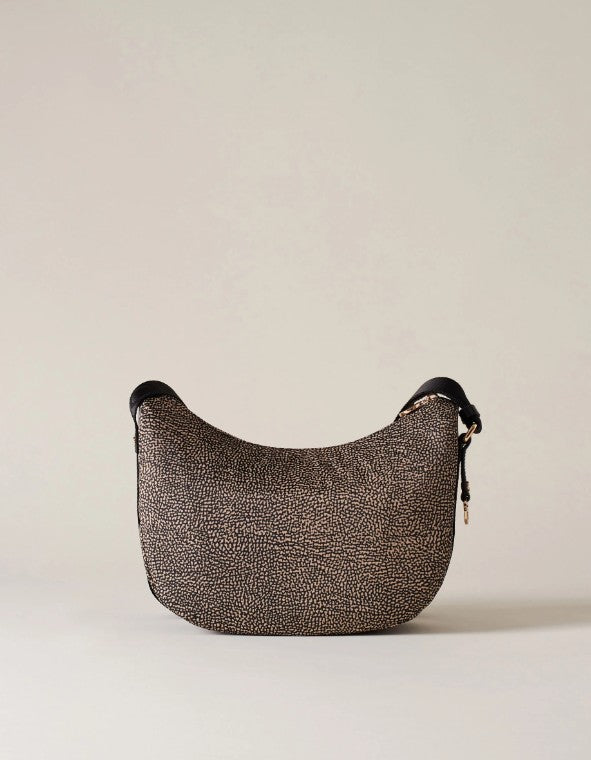 BORBONESE LUNA BAG SMALL COLORE OP NATURALE NERO