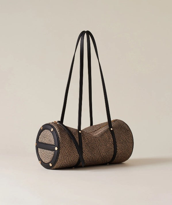 BORBONESE BAULETTO BAG MEDIUM COLORE OP NATURALE NERO