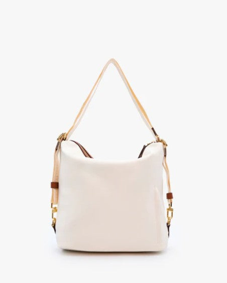 NANNINI BORSA ZAINO COLORE OFF WHITE E CUOIO