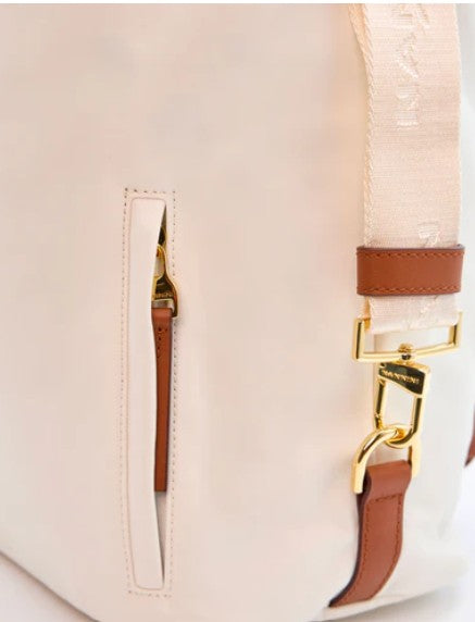 NANNINI BORSA ZAINO COLORE OFF WHITE E CUOIO