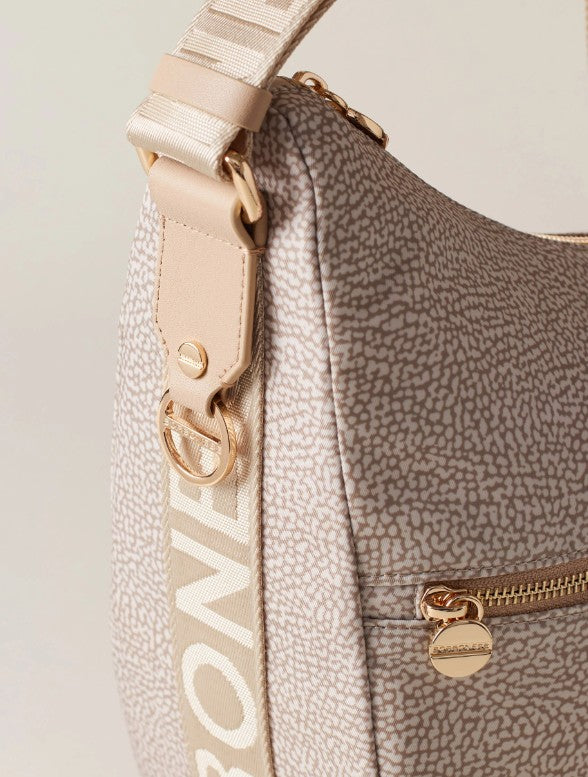 BORBONESE ECO LINE LUNA BAG MEDIUM COLORE SABBIA