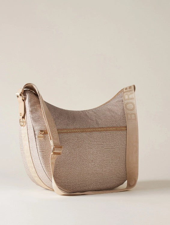 BORBONESE ECO LINE LUNA BAG MEDIUM COLORE SABBIA