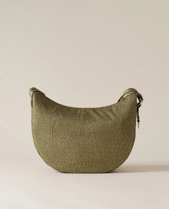 BORBONESE ECO LINE LUNA BAG MIDDLE COLORE OLIVA