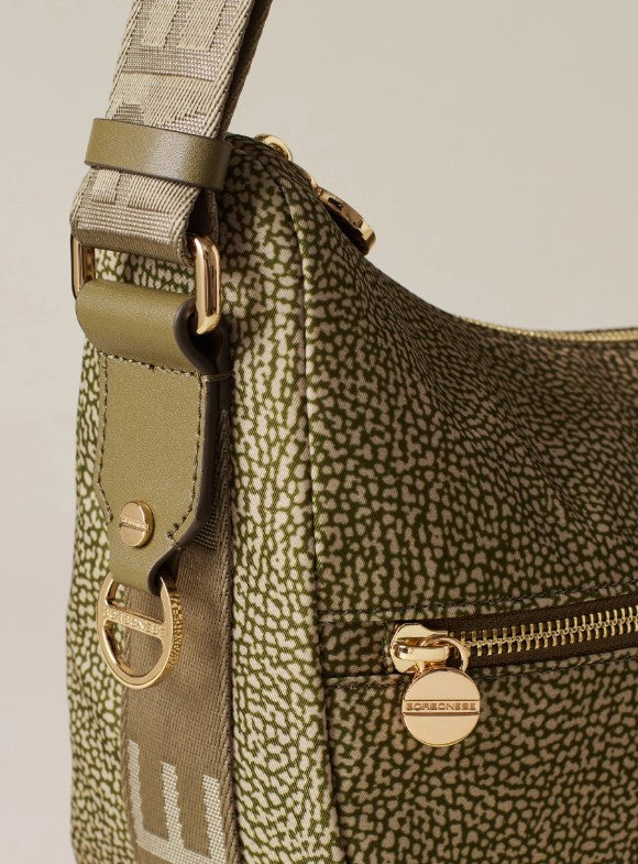 BORBONESE ECO LINE LUNA BAG MIDDLE COLORE OLIVA