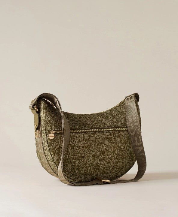BORBONESE ECO LINE LUNA BAG MIDDLE COLORE OLIVA