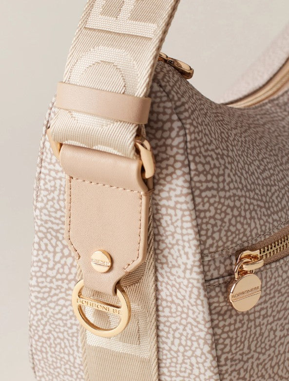 BORBONESE ECO LINE LUNA BAG MIDDLE COLORE SABBIA