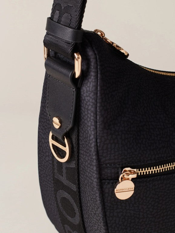BORBONESE ECO LINE LUNA BAG MIDDLE COLORE NERO