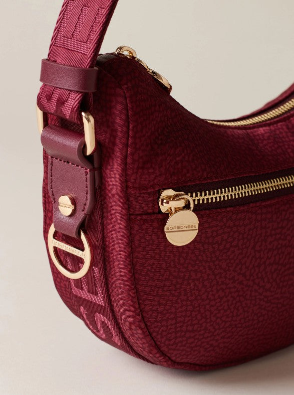 BORBONESE LUNA BAG MINI COLORE BORDEAUX